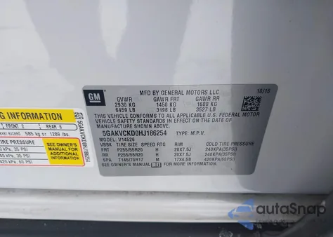 2017 Buick Enclave Premium из США, поврежденный, VIN 5GAKVCKD0HJ186254